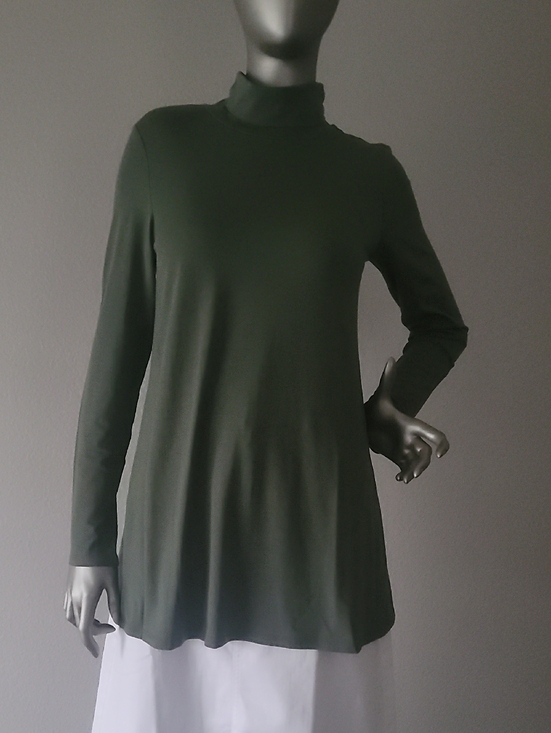 Eileen Fisher Tops - Eileen Fisher Cypress Scrunch Neck Tunic Top Size XXS NWT